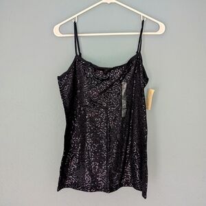 Ann Taylor Black Sequined Camisole M NWT